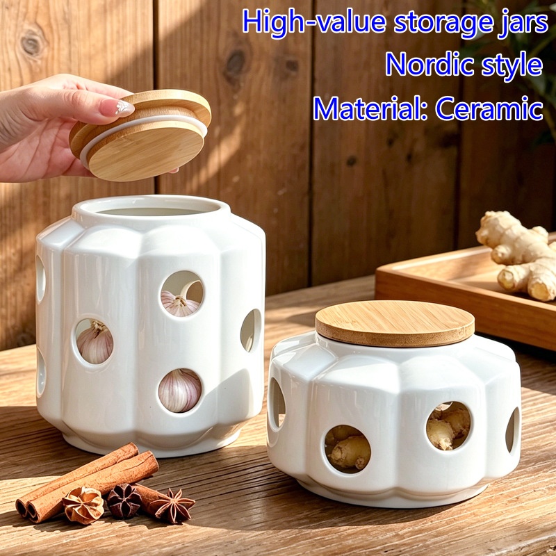 New Nordic Ceramic Storage Jar - Candle Holder Decor recension och pris