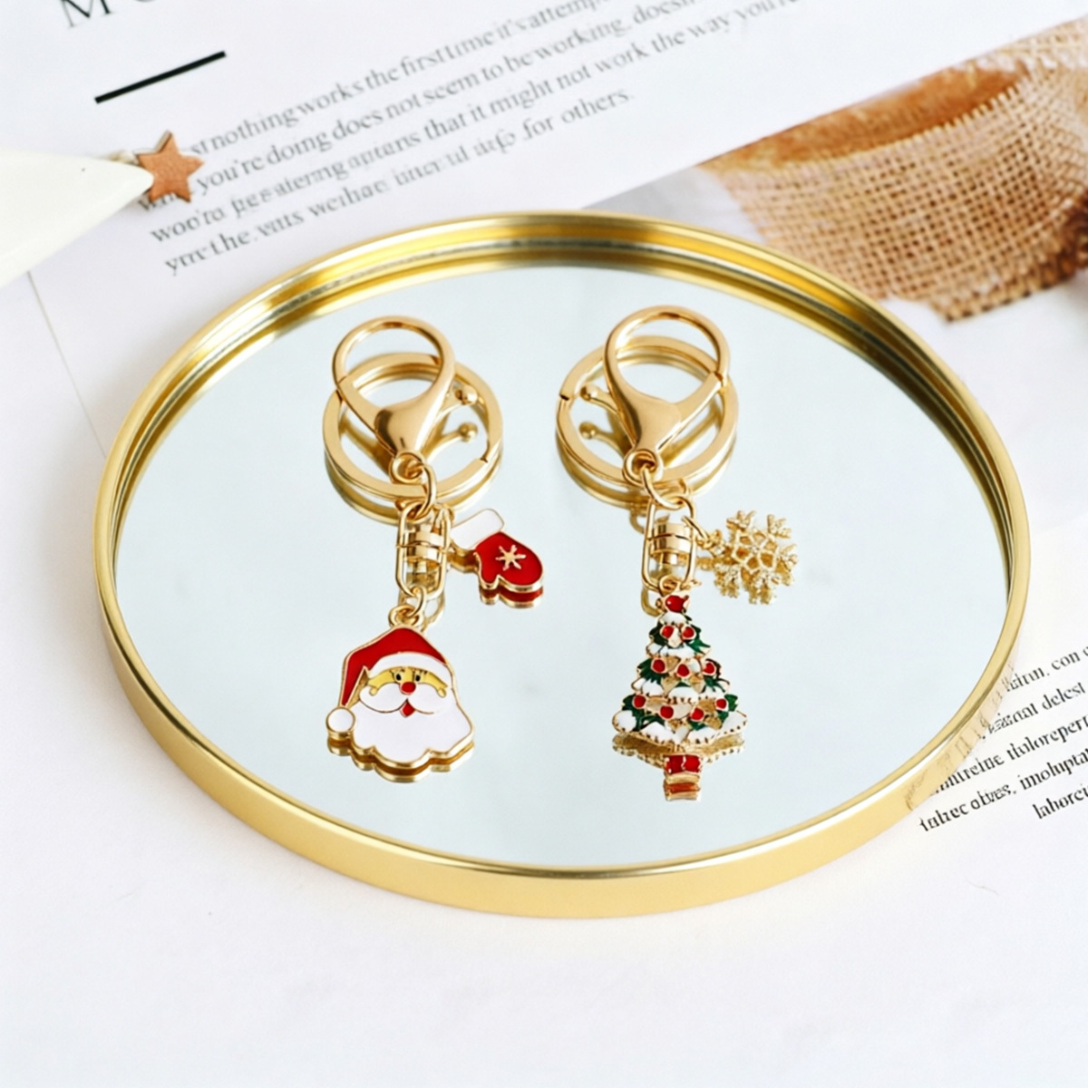 Gold‑Toned Round Mirror Tray,  - Decorative Mirror recension och pris