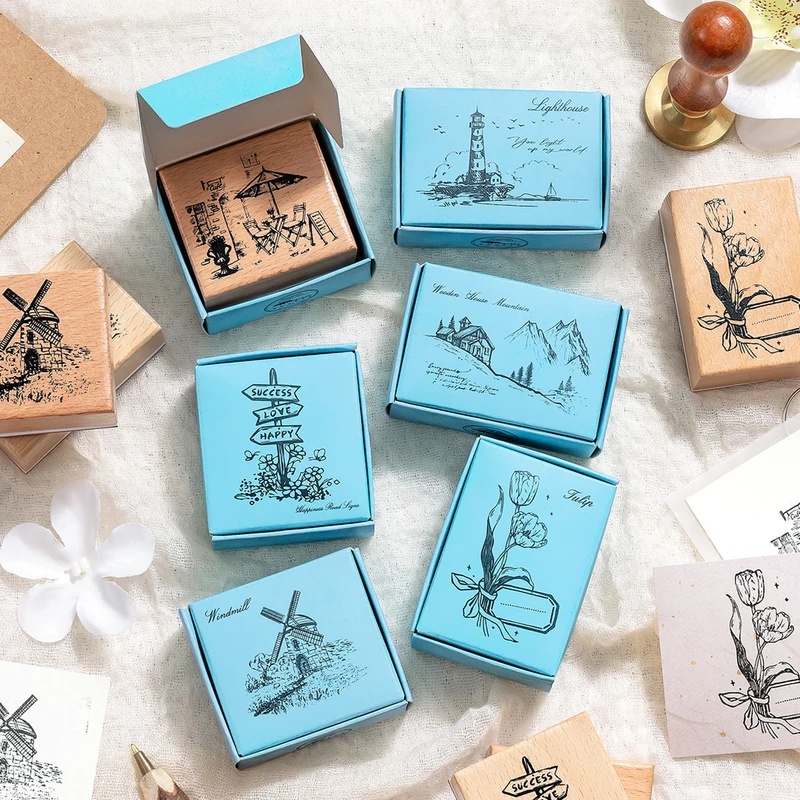 Vintage Wooden Rubber Stamps,  - Wall Sticker recension och pris